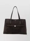 Totême Suede Leather Rectangular Tote Bag