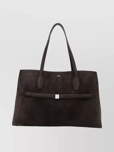 Totême Suede Leather Rectangular Tote Bag