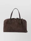 Totême Suede Leather Shoulder Tote Bag In Brown