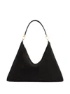 Totême Suede Leather Shoulder Bag With Detachable Handle In Black