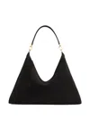 Totême Suede Leather Shoulder Bag With Detachable Handle In Black