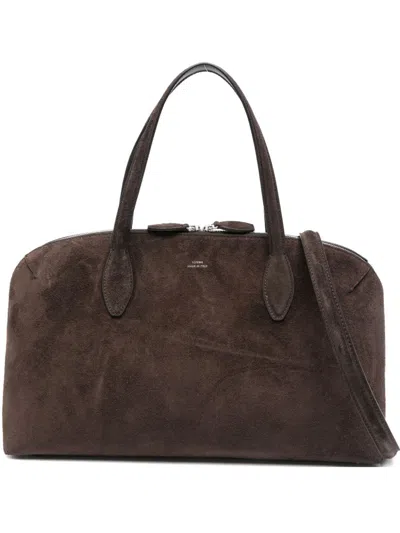 Totême Suede Leather Tote Bag In Brown