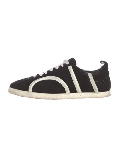Pre-owned Totême Suede Leather Trim Embellishment Athletic Sneakers In Black/white