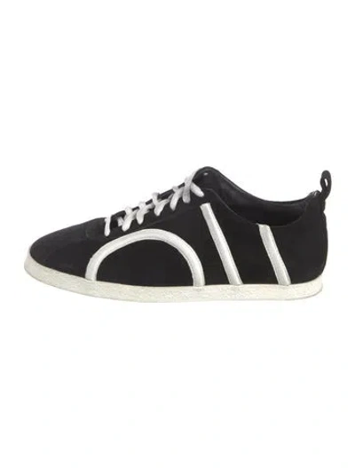 Pre-owned Totême Suede Leather Trim Embellishment Sneakers In Black