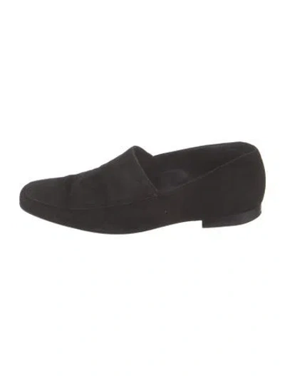 Pre-owned Totême Suede Loafers In Black