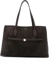 Totême Lounge Large Leather-trimmed Suede Tote In Brown