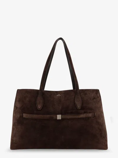 Totême Suede Lounge Tote Shopping Bag In Brown