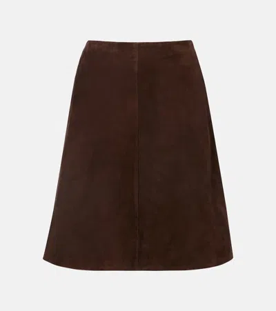 Totême Suede Miniskirt In Brown