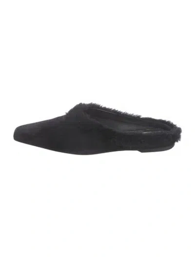 Pre-owned Totême Suede Mules In Black