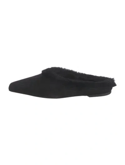 Pre-owned Totême Suede Mules In Black