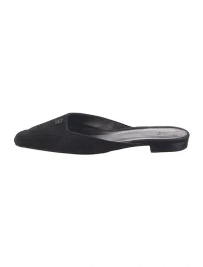 Pre-owned Totême Suede Mules In Black
