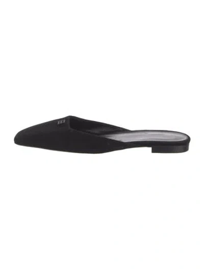 Pre-owned Totême Suede Mules In Black
