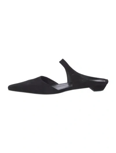 Pre-owned Totême Suede Mules In Black