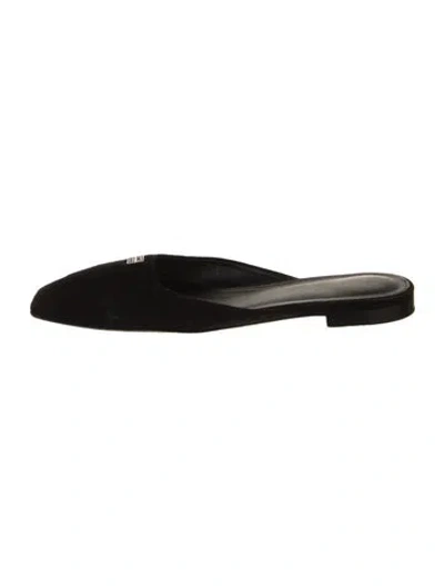 Pre-owned Totême Suede Mules In Black