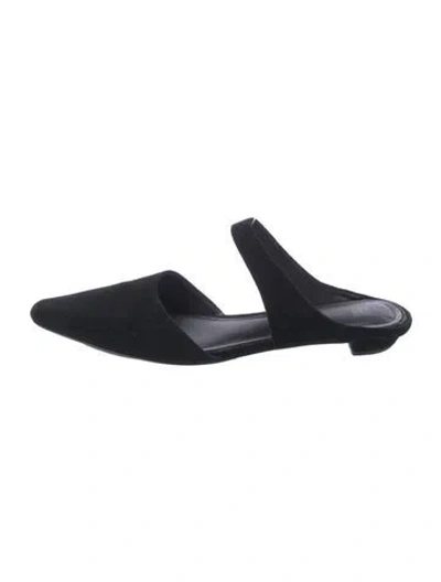 Pre-owned Totême Suede Mules In Black