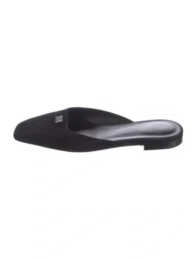 Pre-owned Totême Suede Mules In Black