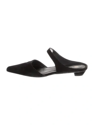 Pre-owned Totême Suede Mules In Black