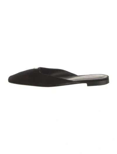 Pre-owned Totême Suede Mules In Black