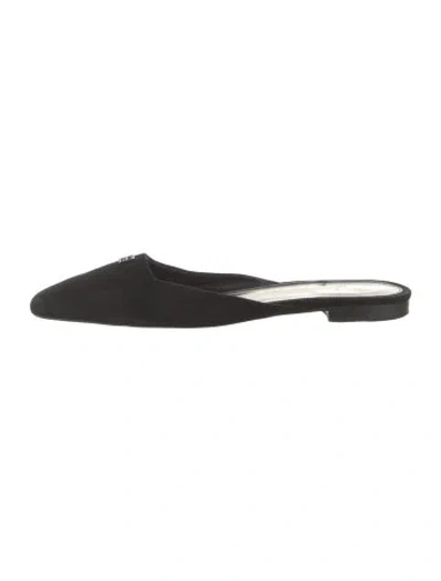 Pre-owned Totême Suede Mules In Black