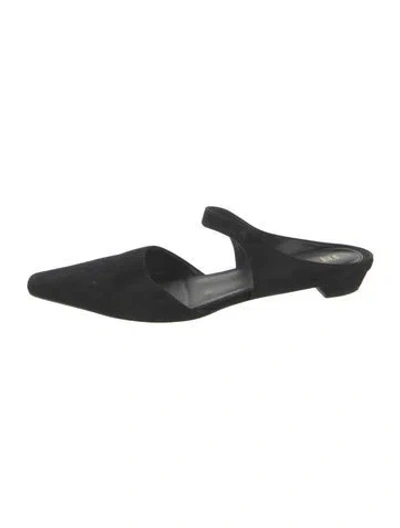 Pre-owned Totême Suede Mules In Black