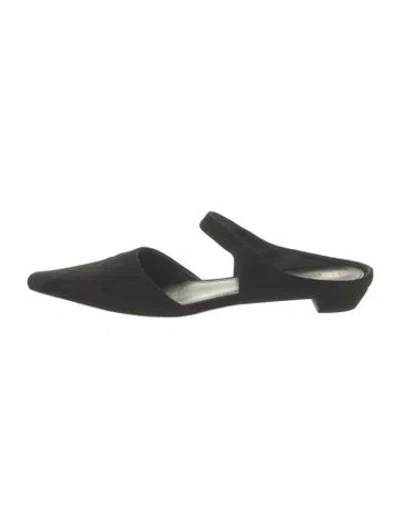 Pre-owned Totême Suede Mules In Black