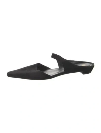 Pre-owned Totême Suede Mules In Black