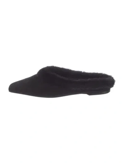 Pre-owned Totême Suede Mules In Blue