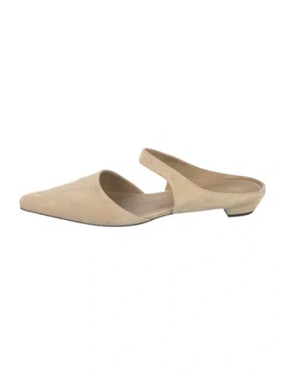 Pre-owned Totême Suede Mules In Neutrals