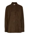 Totême Womens Bark Soft Long-sleeves Suede Overshirt In Brown