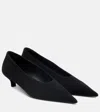 Totême Sharp Suede Kitten Pumps Black In Black