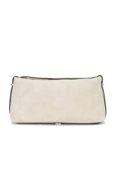 Totême Suede Scoop Clutch In White