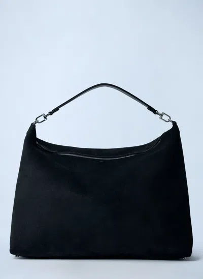 Totême Suede Scoop Tote Bag In Black