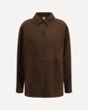 Totême Womens Bark Soft Long-sleeves Suede Overshirt In Brown