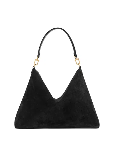 Totême Womens Black Bevel Medium Suede Tote Bag
