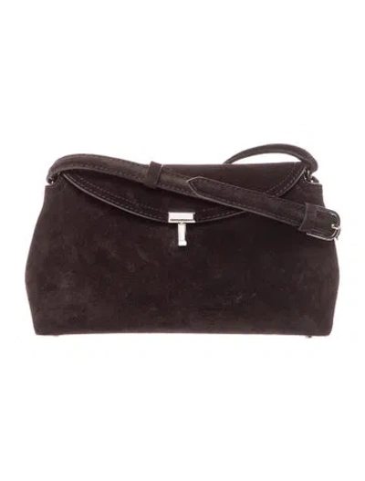 Pre-owned Totême Suede Shoulder Bag In Black