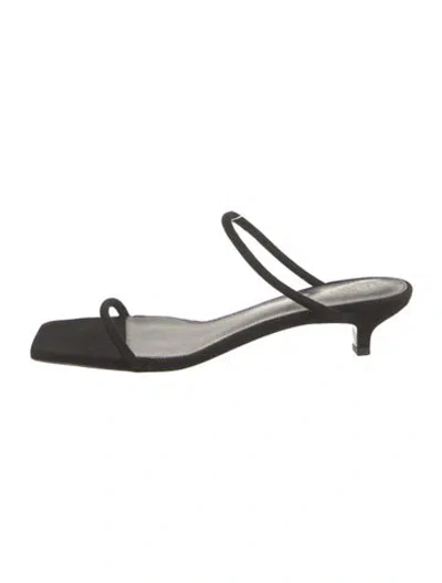 Pre-owned Totême Suede Slides In Black