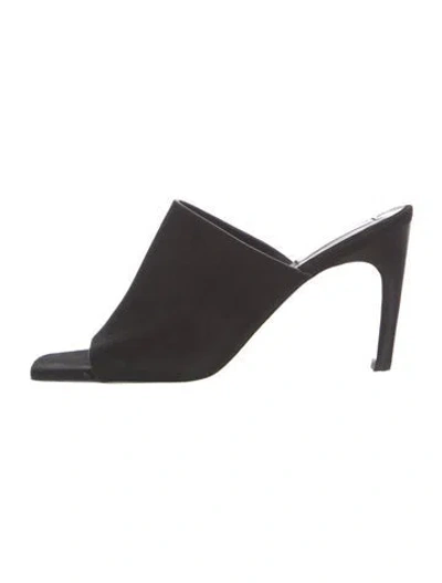 Pre-owned Totême Suede Slides In Black