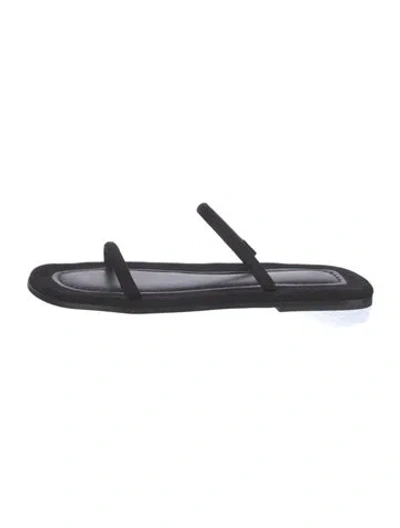 Pre-owned Totême Suede Slides In Black