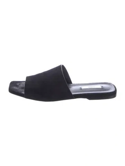 Pre-owned Totême Suede Slides In Black