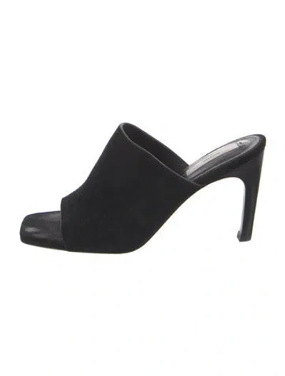Pre-owned Totême Suede Slides In Black