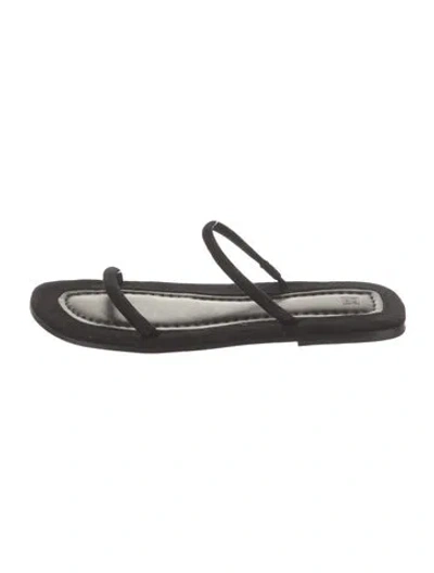 Pre-owned Totême Suede Slides In Black