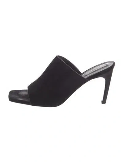 Pre-owned Totême Suede Slides In Black