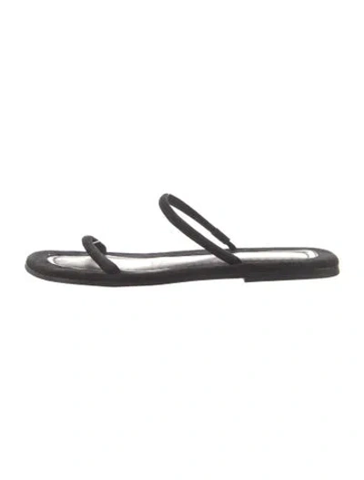 Pre-owned Totême Suede Slides In Black