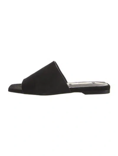 Pre-owned Totême Suede Slides In Black