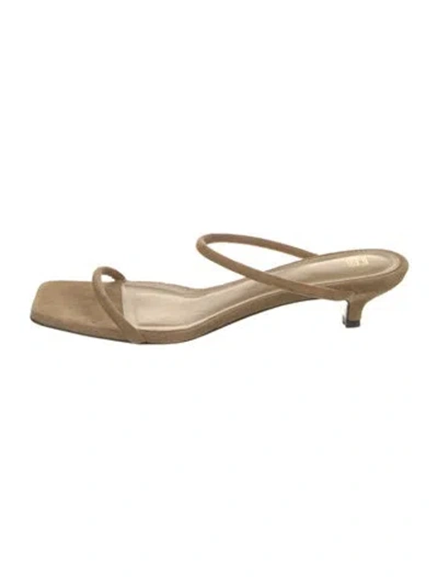 Pre-owned Totême Suede Slides In Brown