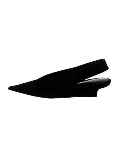 Pre-owned Totême Suede Slingback Pumps In Black