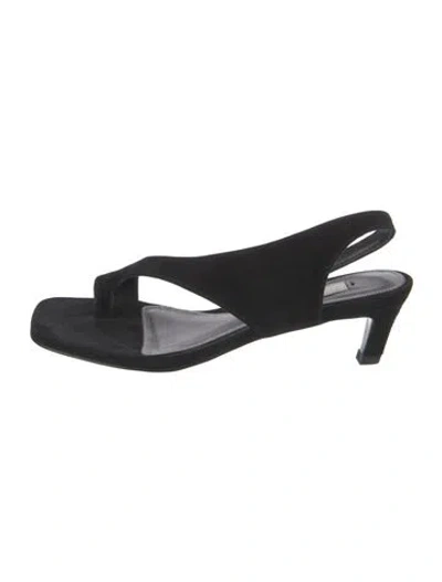 Pre-owned Totême Suede Slingback Sandals In Black