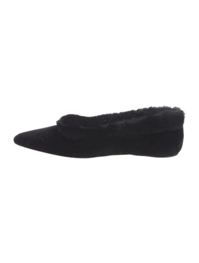 Pre-owned Totême Suede Slippers In Black