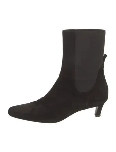 Pre-owned Totême Suede Sock Boots In Black