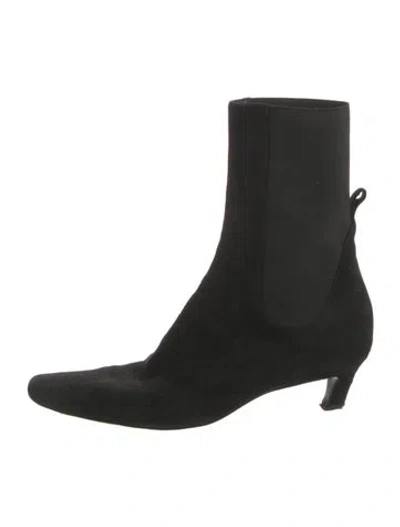 Pre-owned Totême Suede Sock Boots In Black